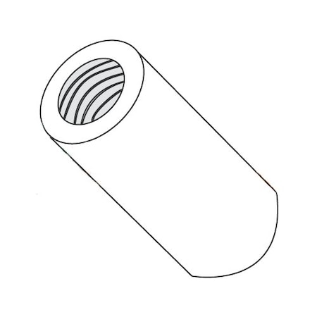 Newport Fasteners Round Standoffs, #6-32 Thrd Sz, 9/16 in Bd L, Nylon Plain, 1/4 in OD, 1000 PK 800611